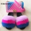 2019 Fashion Women Fur Slides Slippers /Outdoor Soft Fur Flip Flop Furry Sandals Custom Wholesale Real Fox Fur Slippers Women 3