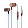 good quality custom logo bamboo headphone 3.5mm wooden earbud with mic new design super bass wood earphone 3
