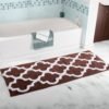 Moroccan Pattern Extra Long Bathroom Rug Microfiber Washable Non-Slip Soft Absorbent Decorative Bath Mats Runner Floor Mat 3