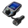 AGETUNR T43 bluetooth car fm transmitter automatic search blank channel mp3 player 2.4A QC 3.0 Charge 1.8inch TFT display Black 3