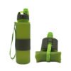 2019 Hot Selling 650ML Custom Logo folding Leakproof portable Collapsible Silicone Water Bottle 3