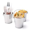 Food Grade Mini Stainless steel Serving Bucket Icing French Fries Tin Pails 3