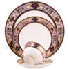 Wedding tableware Restaurant ceramic dinner dishes pink colorful charger plates Wholesale hotel Bone china gold dinnerware set 3