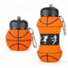 Custom Basketball Shape Silicone Sport Collapsible Foldable Water Bottle 3