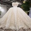Jancember LS11457 beading crystal tassel sleeve off shoulder crystal bling formal maternity design super big skirt wedding dress 3