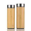 Customized 350ML 500ML double wall bamboo thermos keep warm water bottle with inner stainless steel 3