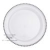 2019 hot sale wholesale 13inch gold silver beaded clear glass charger plate for wedding 3