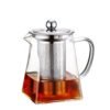 New design square shape glass teapot with handle 3