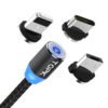 Free Shipping TOPK AM23 LED Magnetic Micro USB Type C Cable 3