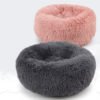 Wholesale High Quality Dog beds Hot Luxury Shag Faux Fur Donut Round Pet Dog Bed 3