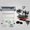 5 in 1 Sublimation Digital Heat Press Transfer Machine and 34" Vinyl Cutting Plotter W/Artcut Software 3