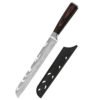 Hot Selling Laser Damascus Pattern High Carbon Steel 8 Inch Cake Serrated Blade Bread Knife 3