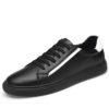 Classic lace up split leather sneaker logo custom popular casual fashion white sneakers for men 3