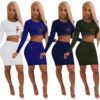 FM-K8656 Sexy Girl Night Club Wear Long Sleeve Tops Bandage Party Two Piece set Bodycon skirt 3