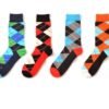 high quality fashion colorful argyle design wholesale custom cotton crew dress socks man 3