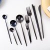 new products hot sales black set knife and fork stainless steel cutlery 3