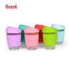 Fscool custom logo Reusable Glass Coffee Cup With Silicone Sleeve And Lid 3