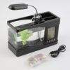 2019 new arrivals USB Desktop Mini Fish Tank Aquarium Glass LCD Relogio LED Lamp Light Black/White led aquarium fish tank 3