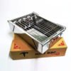 Camping disposable portable foldable stainless steel mini bbq charcoal grill stove on table 3