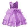 Elegant girls Gown Tulle shiny sequined lace wedding sleeveless princess dress for kids birthday party 3