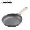 JEETEE 20CM Non Stick Die Cast Aluminum Skillet Thick Bottom Marble Coating Round Frying Pan 3