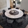 Contemporary Style Marble Top Round Dining Table with Solid Wooden Frame ,Factory Online Selling Dining Room Furniture 3