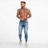 New arrival high fashion blue ripped jeans men name brand jeans pent dropship distressed skinny jeans men 3