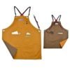 New Design Double sided color cotton apron with Leather Straps 3