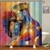 Bathroom Accessories Blackout Water Proof Shower Curtain Fabric, African American Products 3D Shower Curtain Set/ 3