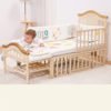 Hardwood Made Baby Crib And Raw Pine Material Baby Bed Swinging Crib 3