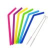 Reusable Silicone Straight Drinking Straws with Cleaning Brushes 3