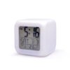 7 LED Colors Changing Digital Alarm Clock Desk Gadget Digital Alarm Thermometer Night Glowing Cube LCD Clock 3