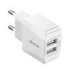 Baseus Mini Universal Dual EU Plug USB Wall Charger For iPhone X 8 7 3