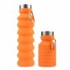 100% Premium Kitchen Grade Sport Travel Silicone Foldable Water Bottle with Hook 3