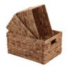 China supplier handmade water hyacinth storage basket natural basket with handle 3