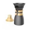 550ml Matte Black Ceramic Pour Over Coffee Dripper Maker Pot with coffee Brewer Filter and wooden lid 3