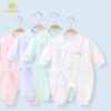 Q002H2 Baby Girls Boys Romper Cotton Button Coverall Romper Infant Newborn Bodysuit 3
