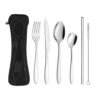 Stainless Steel Portable Travel Cutlery Set In Case And Pouch 7 pieces 3