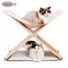 Double Layer Cat Bed Wood Cat Furniture Pet Bed Luxury 3