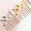 Free sample stainless steel Portugal style flatware tableware pink gold cutlery for wedding 3