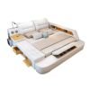 modern bed with storage massage functions multifunctional bed sets Genuine Leather Bed with Strongbox and Speaker 3