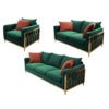 Living Room Luxury Fashion Foshan Italian Bespoke Modern Velvet Fabric Chromed Legs Hotel 1 2 3 Sofa Set 3