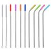 Amazon Reusable replacement metal drinking straws Stainless Steel Straws with Silicone Tips 3