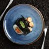 Factory direct wholesale hotel blue nordic dish ceramic dinner plate set,restaurant ecofriendly porcelain dishes plates 3