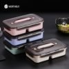 WORTHBUY Japanese Kids Lunch Box Microwave Bento Box With Compartments Wheat Straw Bento Lunch Box Leak-Proof Food Container 3