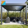 Electric Outdoor Louvre Roof Pergola Aluminum Waterproof Gazebo 3