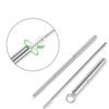 Hot-sale portable stainless steel foldable drinking metal straw set reusable collapsible straw 3