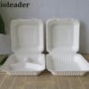 Disposable Biodegradable Sugarcane 3 Compartment Food Containers 3