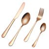 Copper Stainless Steel Rose Gold Used Wedding Event Flatware Set 3