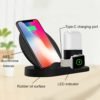 10W 7.5W 3 in 1 Wireless Charger Stand Station Fast Wireless Charging Dock for iPhone apple watch 3